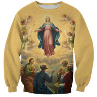 Assumption Virgin Mary to Heaven Sweatshirt Falling Asleep of the Mother of God - Wonder Print Shop