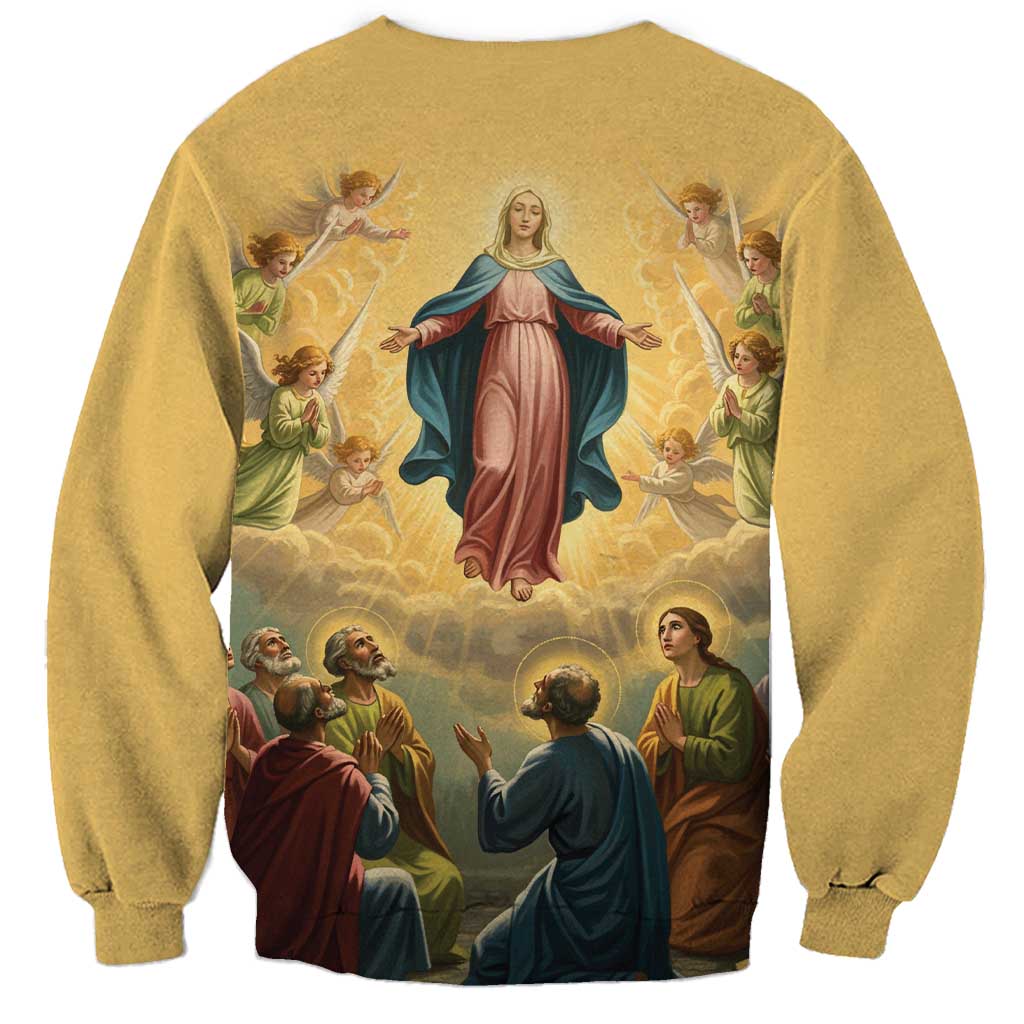 Assumption Virgin Mary to Heaven Sweatshirt Falling Asleep of the Mother of God - Wonder Print Shop