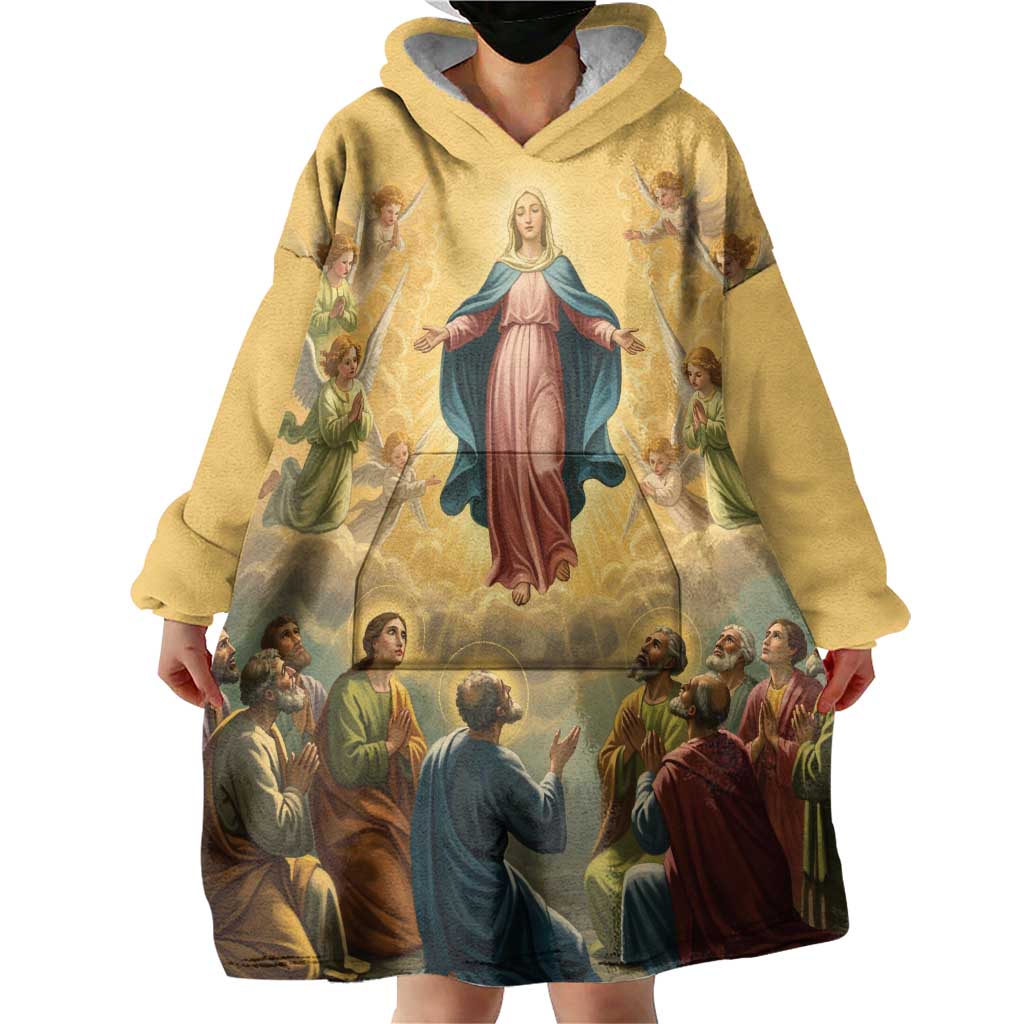 Assumption Virgin Mary to Heaven Wearable Blanket Hoodie Falling Asleep of the Mother of God - Wonder Print Shop
