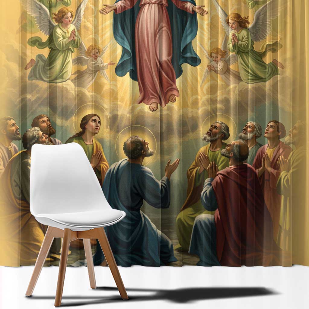 Assumption Virgin Mary to Heaven Window Curtain Falling Asleep of the Mother of God - Wonder Print Shop