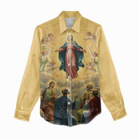 Assumption Virgin Mary to Heaven Women Casual Shirt Falling Asleep of the Mother of God - Wonder Print Shop