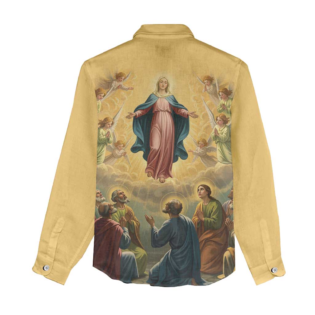 Assumption Virgin Mary to Heaven Women Casual Shirt Falling Asleep of the Mother of God - Wonder Print Shop