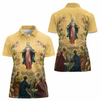 Assumption Virgin Mary to Heaven Women Polo Shirt Falling Asleep of the Mother of God - Wonder Print Shop