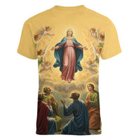Assumption Virgin Mary to Heaven Women V-Neck T-Shirt Falling Asleep of the Mother of God - Wonder Print Shop
