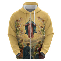 Assumption Virgin Mary to Heaven Zip Hoodie Falling Asleep of the Mother of God - Wonder Print Shop