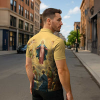 Assumption Virgin Mary to Heaven Zipper Polo Shirt Falling Asleep of the Mother of God - Wonder Print Shop