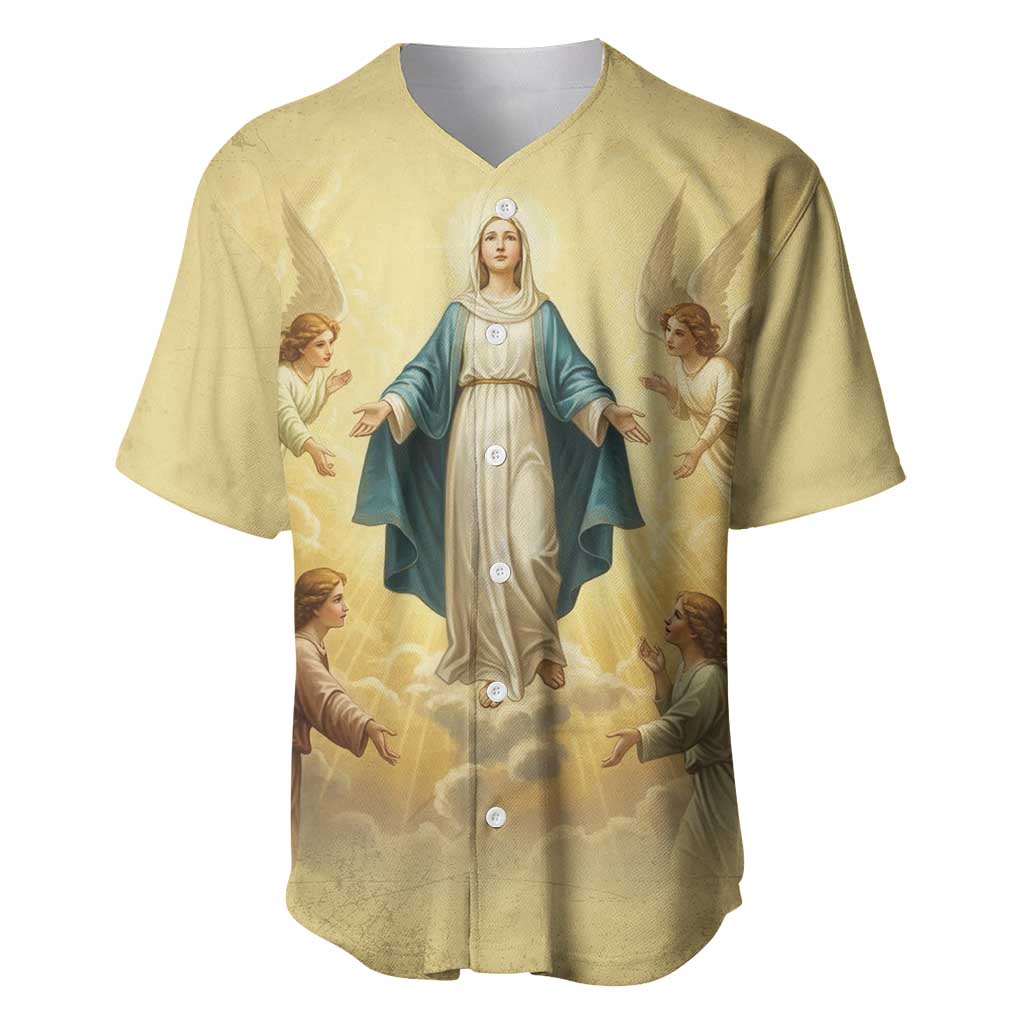 Blessed Virgin Mary Baseball Jersey Falling Asleep of the Mother of God - Wonder Print Shop
