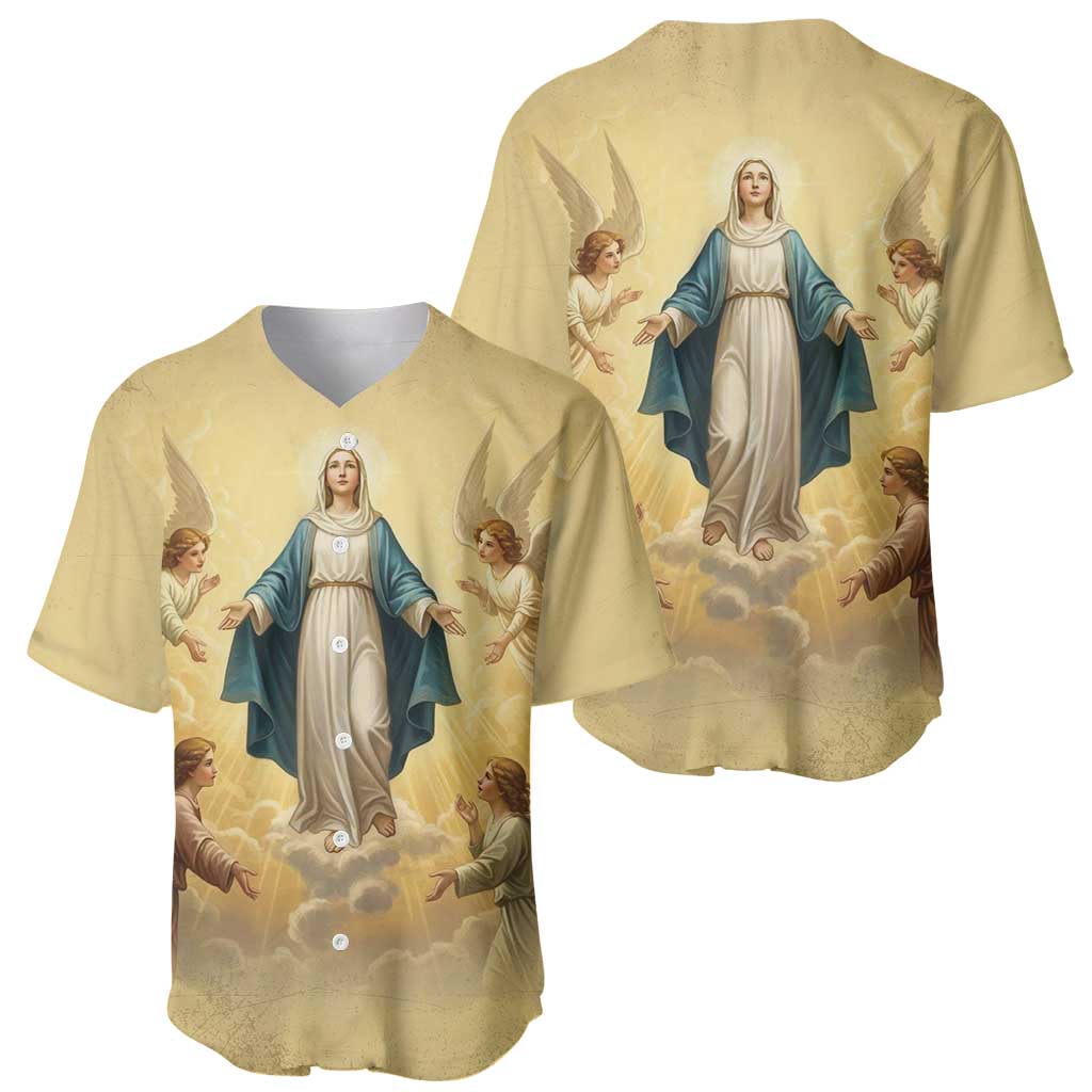 Blessed Virgin Mary Baseball Jersey Falling Asleep of the Mother of God - Wonder Print Shop
