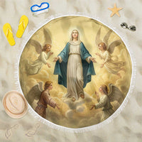 Blessed Virgin Mary Beach Blanket Falling Asleep of the Mother of God - Wonder Print Shop
