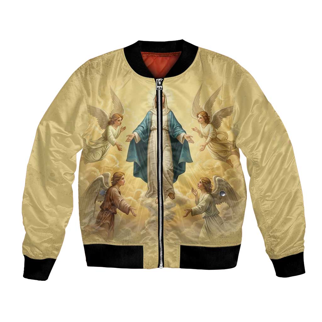 Blessed Virgin Mary Bomber Jacket Falling Asleep of the Mother of God - Wonder Print Shop