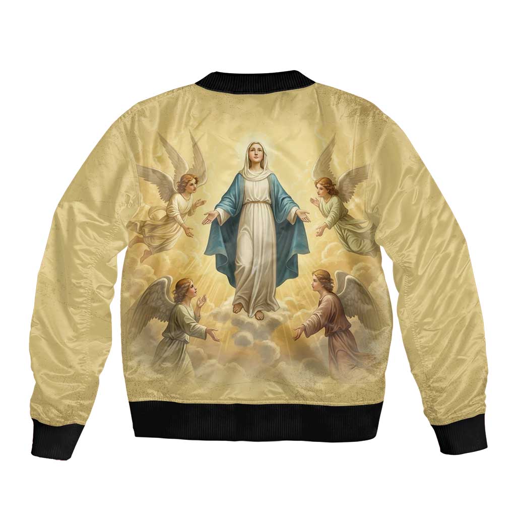 Blessed Virgin Mary Bomber Jacket Falling Asleep of the Mother of God - Wonder Print Shop