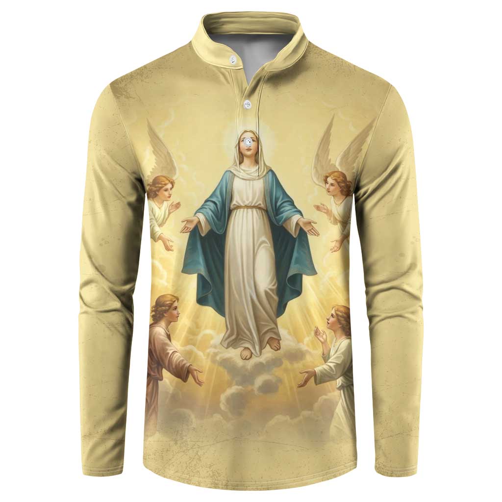 Blessed Virgin Mary Button Sweatshirt Falling Asleep of the Mother of God - Wonder Print Shop