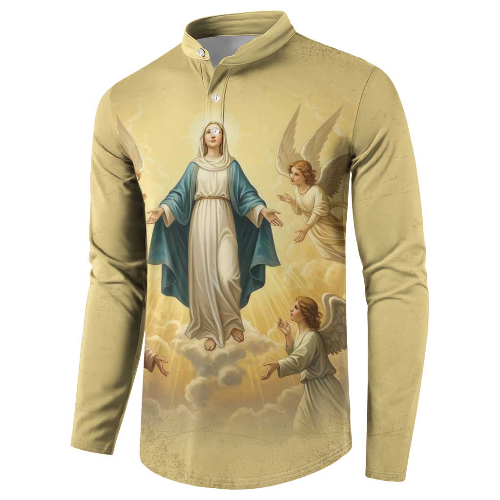 Blessed Virgin Mary Button Sweatshirt Falling Asleep of the Mother of God - Wonder Print Shop