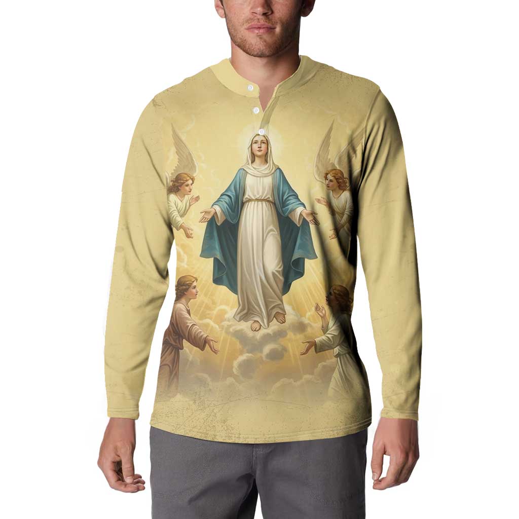 Blessed Virgin Mary Button Sweatshirt Falling Asleep of the Mother of God - Wonder Print Shop