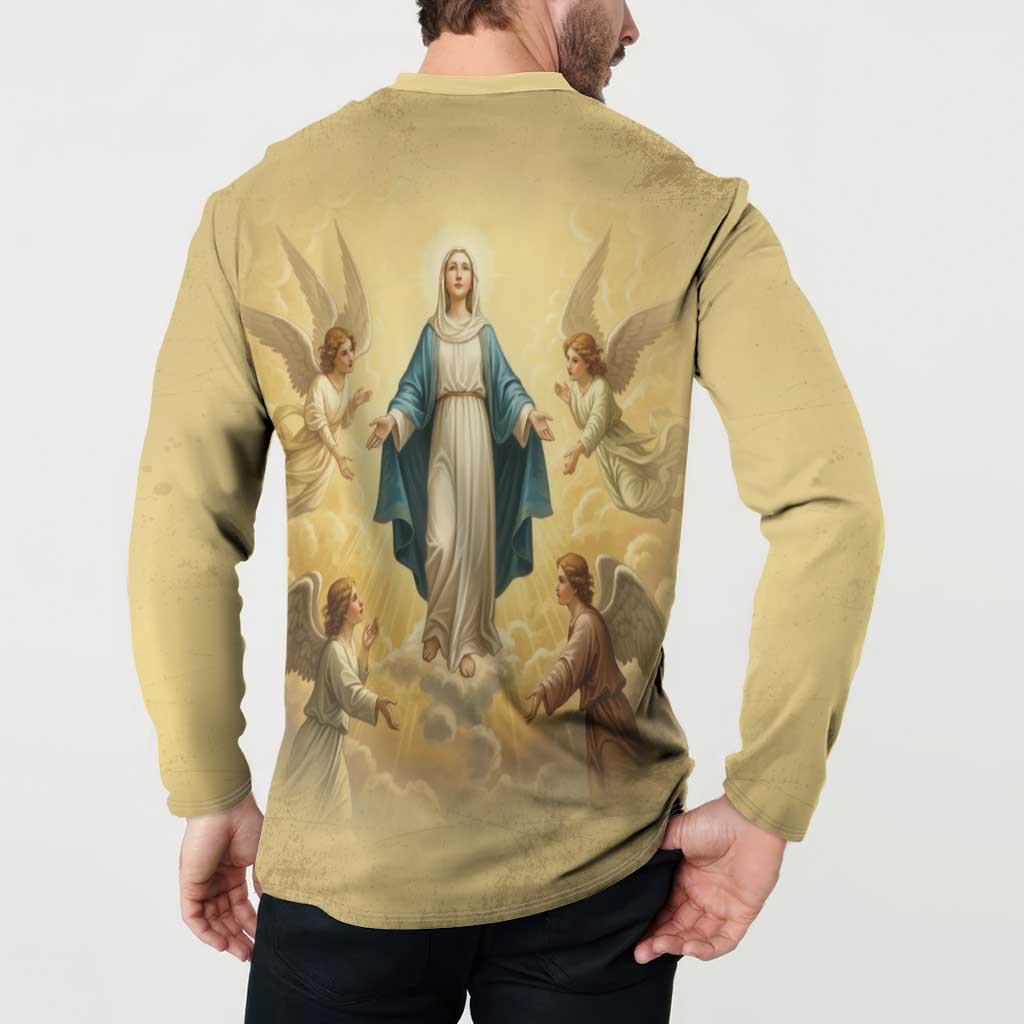 Blessed Virgin Mary Button Sweatshirt Falling Asleep of the Mother of God - Wonder Print Shop