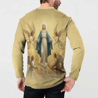 Blessed Virgin Mary Button Sweatshirt Falling Asleep of the Mother of God - Wonder Print Shop