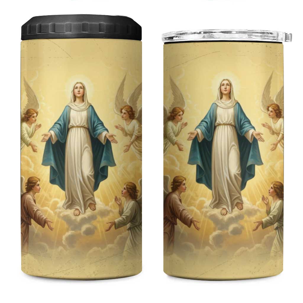 Blessed Virgin Mary 4 in 1 Can Cooler Tumbler Falling Asleep of the Mother of God - Wonder Print Shop