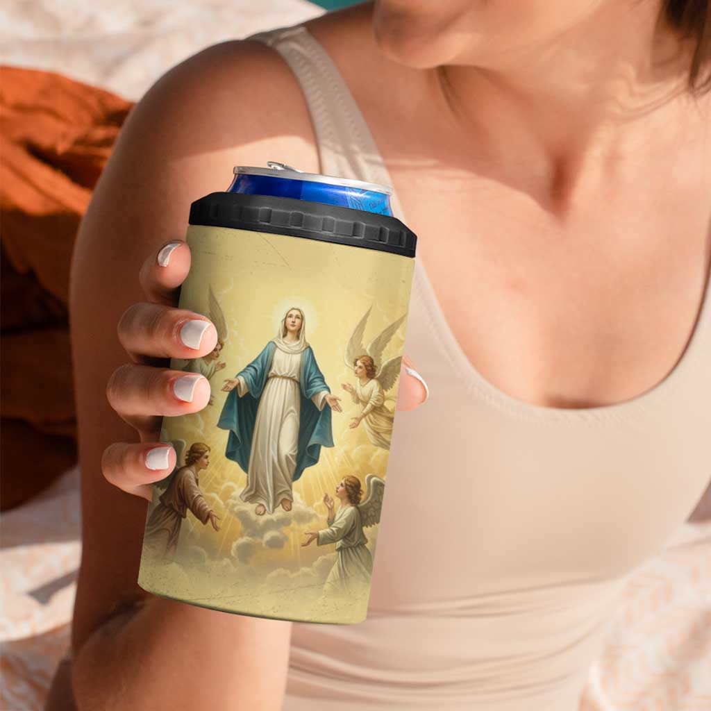 Blessed Virgin Mary 4 in 1 Can Cooler Tumbler Falling Asleep of the Mother of God - Wonder Print Shop