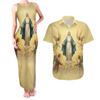 Blessed Virgin Mary Couples Matching Tank Maxi Dress and Hawaiian Shirt Falling Asleep of the Mother of God - Wonder Print Shop