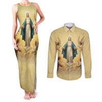 Blessed Virgin Mary Couples Matching Tank Maxi Dress and Long Sleeve Button Shirt Falling Asleep of the Mother of God - Wonder Print Shop