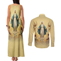 Blessed Virgin Mary Couples Matching Tank Maxi Dress and Long Sleeve Button Shirt Falling Asleep of the Mother of God - Wonder Print Shop
