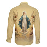 Blessed Virgin Mary Family Matching Long Sleeve Bodycon Dress and Hawaiian Shirt Falling Asleep of the Mother of God - Wonder Print Shop