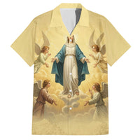 Blessed Virgin Mary Family Matching Off The Shoulder Long Sleeve Dress and Hawaiian Shirt Falling Asleep of the Mother of God - Wonder Print Shop