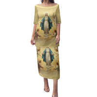 Blessed Virgin Mary Family Matching Puletasi and Hawaiian Shirt Falling Asleep of the Mother of God - Wonder Print Shop