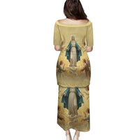 Blessed Virgin Mary Family Matching Puletasi and Hawaiian Shirt Falling Asleep of the Mother of God - Wonder Print Shop