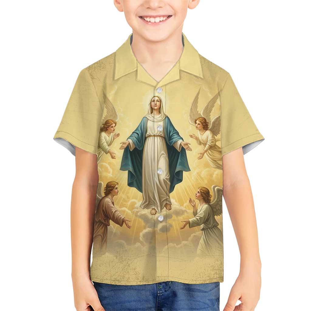 Blessed Virgin Mary Family Matching Puletasi and Hawaiian Shirt Falling Asleep of the Mother of God - Wonder Print Shop