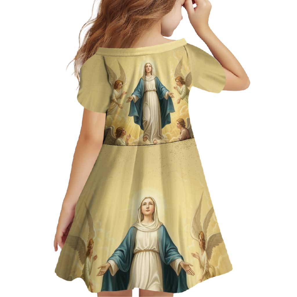 Blessed Virgin Mary Family Matching Short Sleeve Bodycon Dress and Hawaiian Shirt Falling Asleep of the Mother of God - Wonder Print Shop
