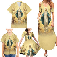 Blessed Virgin Mary Family Matching Summer Maxi Dress and Hawaiian Shirt Falling Asleep of the Mother of God - Wonder Print Shop