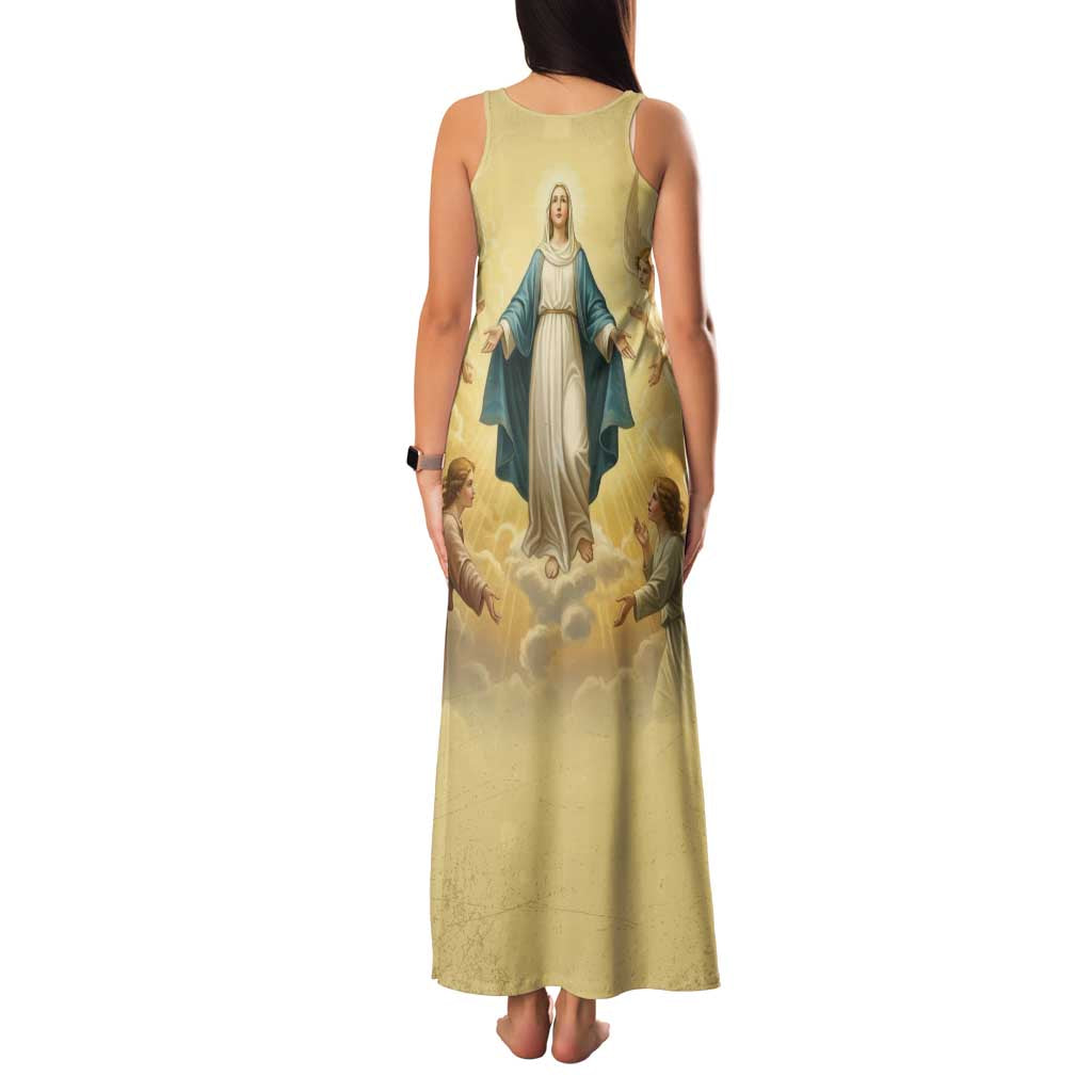 Blessed Virgin Mary Family Matching Tank Maxi Dress and Hawaiian Shirt Falling Asleep of the Mother of God - Wonder Print Shop