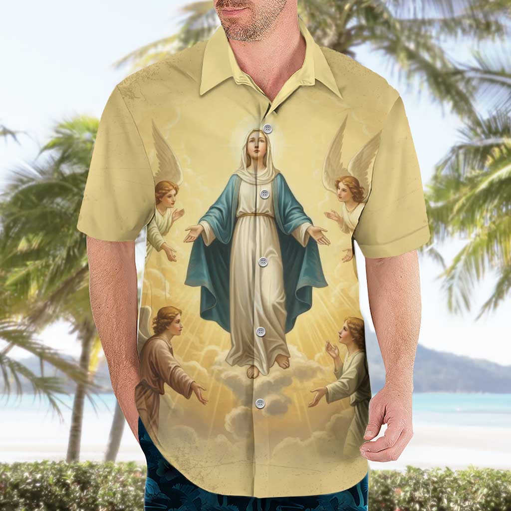 Blessed Virgin Mary Hawaiian Shirt Falling Asleep of the Mother of God - Wonder Print Shop