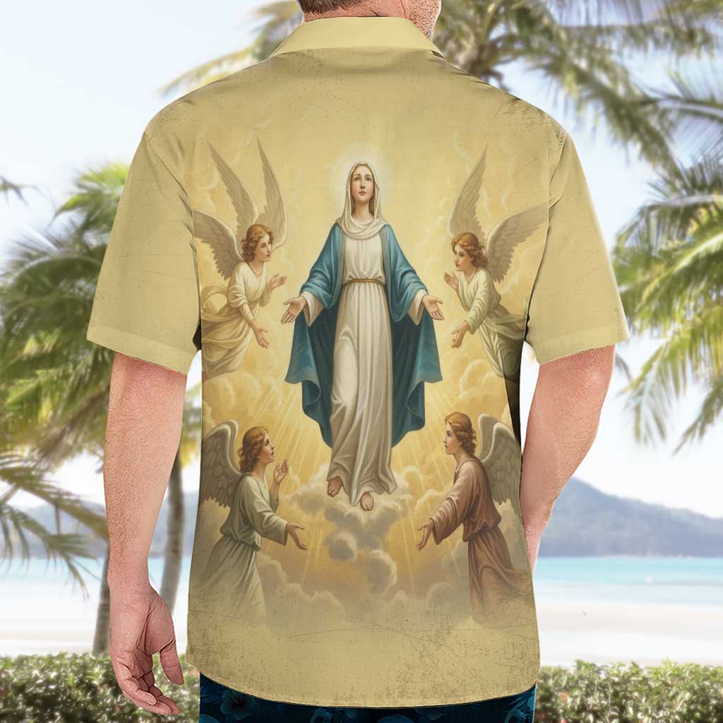 Blessed Virgin Mary Hawaiian Shirt Falling Asleep of the Mother of God - Wonder Print Shop