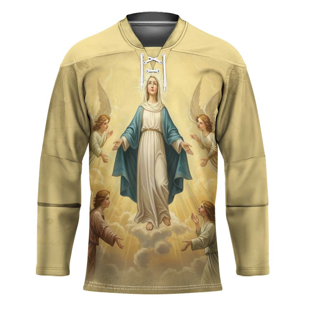 Blessed Virgin Mary Hockey Jersey Falling Asleep of the Mother of God - Wonder Print Shop