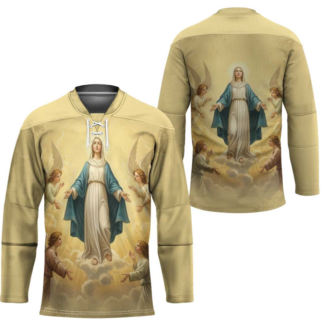 Blessed Virgin Mary Hockey Jersey Falling Asleep of the Mother of God - Wonder Print Shop