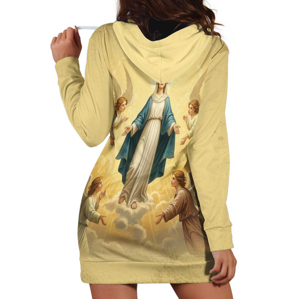 Blessed Virgin Mary Hoodie Dress Falling Asleep of the Mother of God - Wonder Print Shop