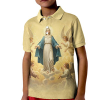 Blessed Virgin Mary Kid Polo Shirt Falling Asleep of the Mother of God - Wonder Print Shop