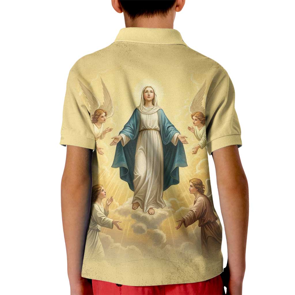 Blessed Virgin Mary Kid Polo Shirt Falling Asleep of the Mother of God - Wonder Print Shop