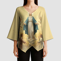 Blessed Virgin Mary Kimono Sleeve Blouse Falling Asleep of the Mother of God - Wonder Print Shop