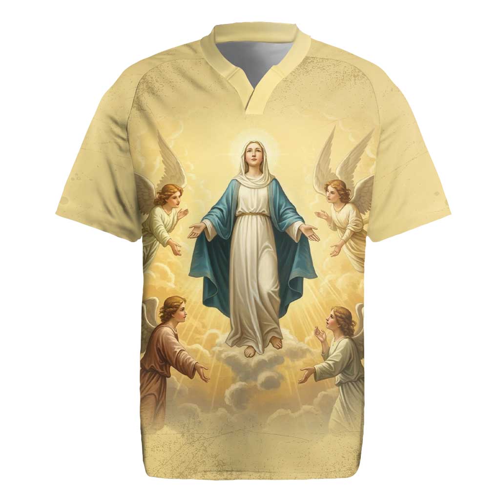 Blessed Virgin Mary Rugby Jersey Falling Asleep of the Mother of God - Wonder Print Shop
