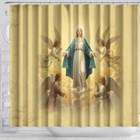 Blessed Virgin Mary Shower Curtain Falling Asleep of the Mother of God - Wonder Print Shop