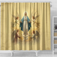 Blessed Virgin Mary Shower Curtain Falling Asleep of the Mother of God - Wonder Print Shop