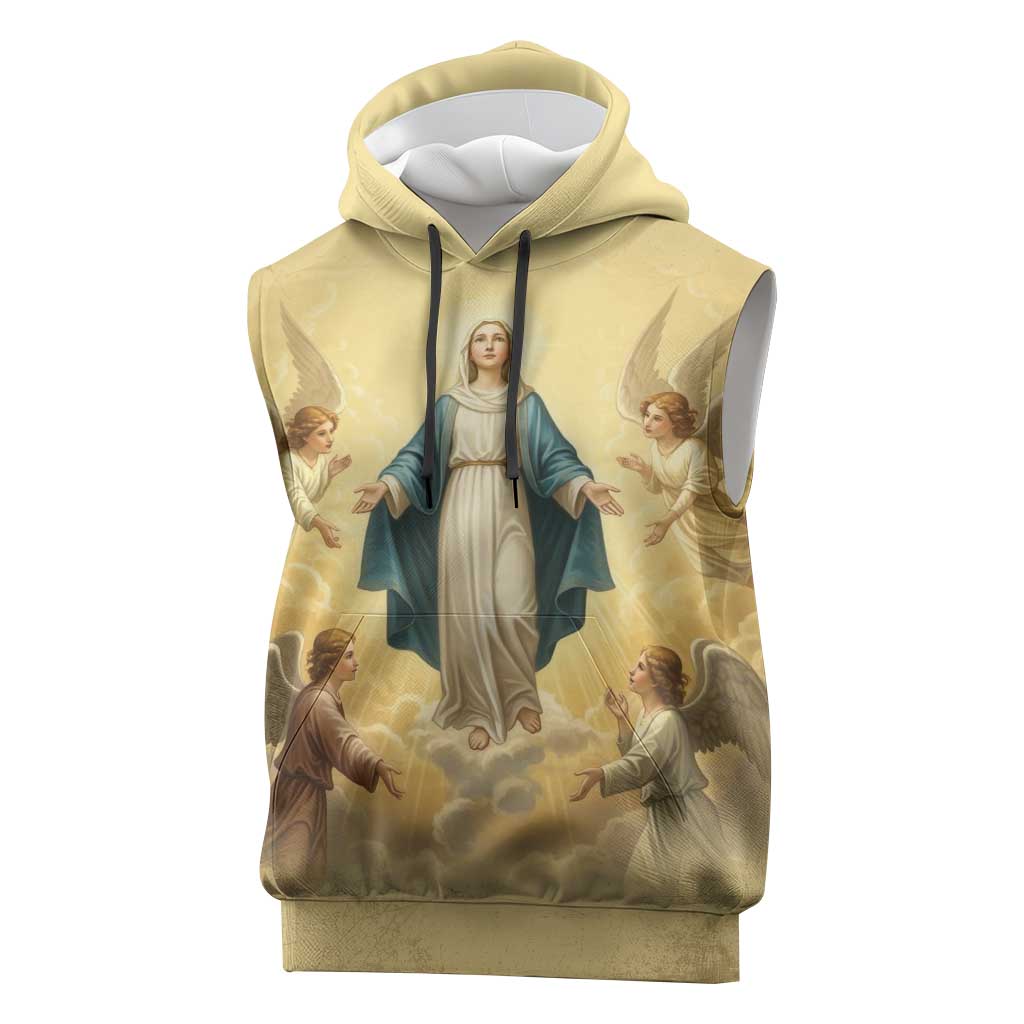 Blessed Virgin Mary Sleeveless Hoodie Falling Asleep of the Mother of God - Wonder Print Shop