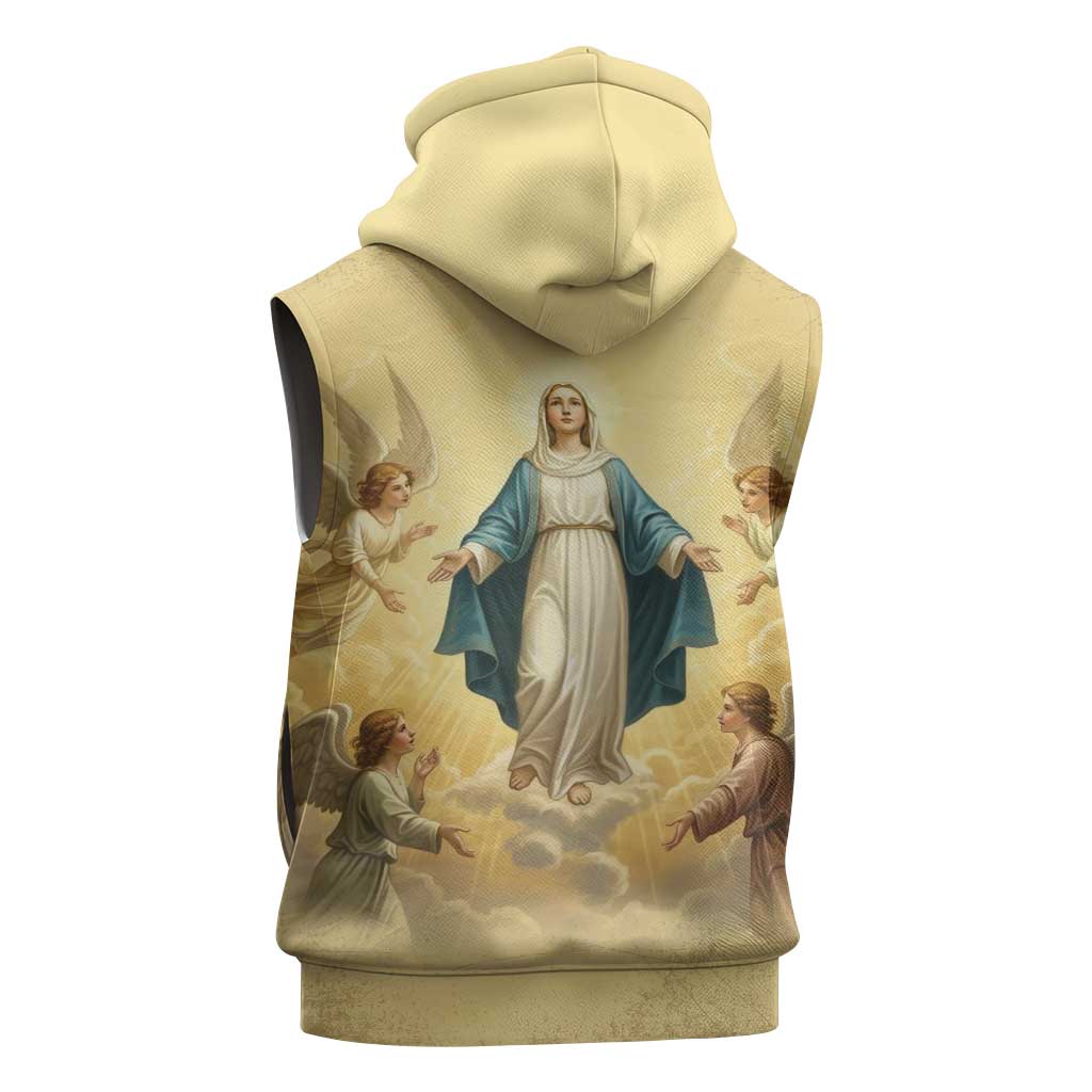 Blessed Virgin Mary Sleeveless Hoodie Falling Asleep of the Mother of God - Wonder Print Shop