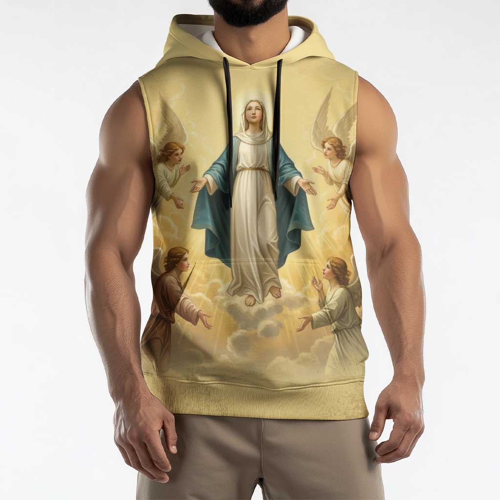 Blessed Virgin Mary Sleeveless Hoodie Falling Asleep of the Mother of God - Wonder Print Shop