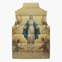 Blessed Virgin Mary Sleeveless Puffer Jacket Falling Asleep of the Mother of God - Wonder Print Shop