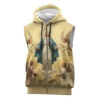 Blessed Virgin Mary Sleeveless Zip Hoodie Falling Asleep of the Mother of God - Wonder Print Shop