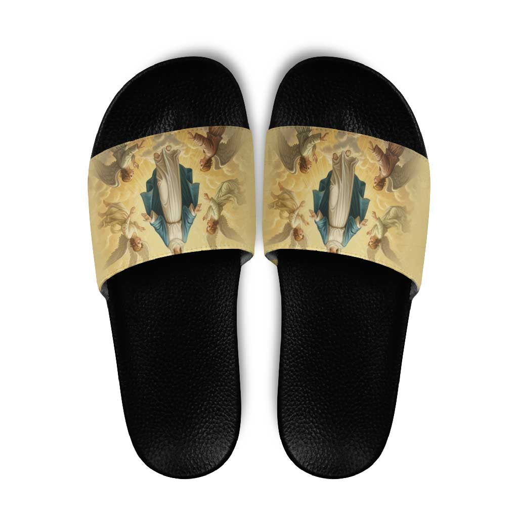 Blessed Virgin Mary Slide Sandals Falling Asleep of the Mother of God - Wonder Print Shop